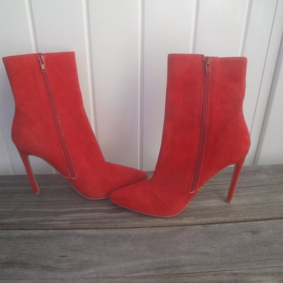 Steve Madden Boots Women's Size 8M Red Leather Upper "Wagner" Red - Picture 10 of 10